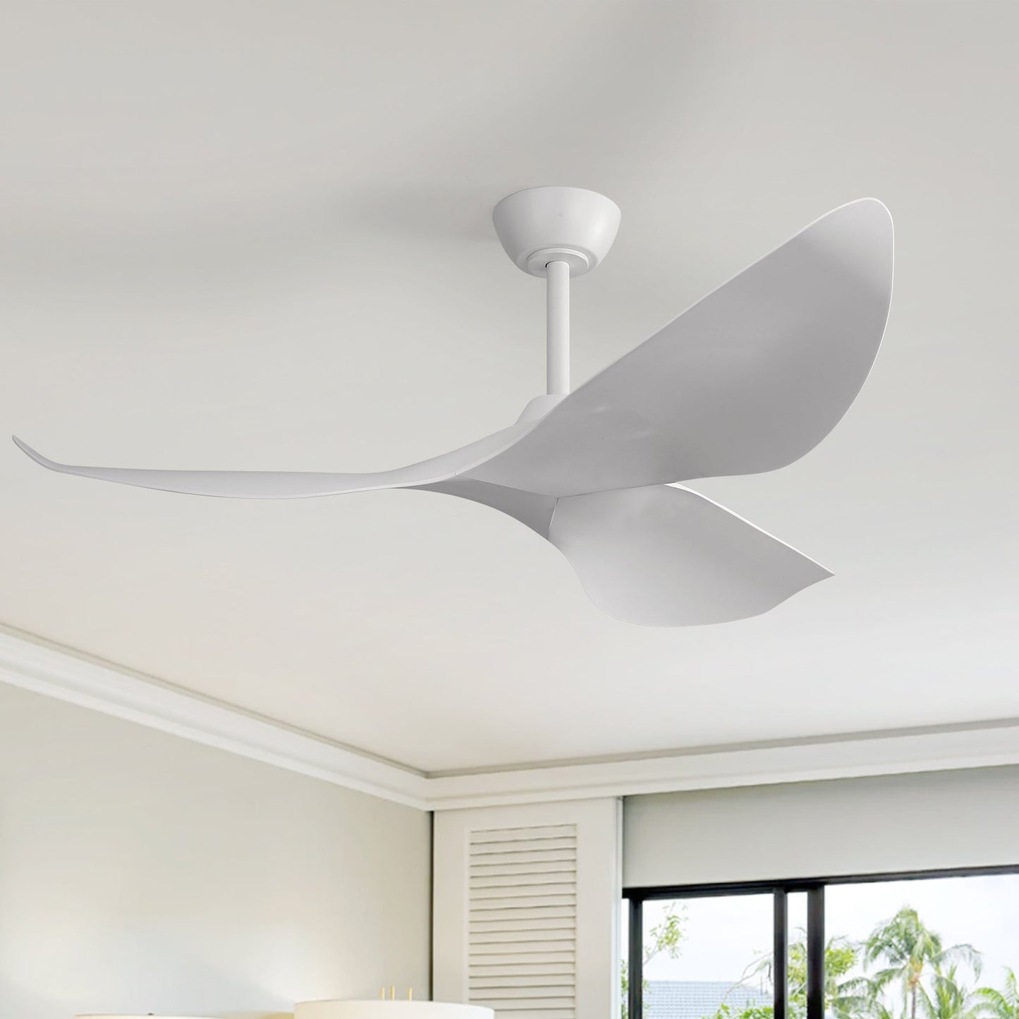 Transitional Curved ABS Ceiling Fan 52 inch