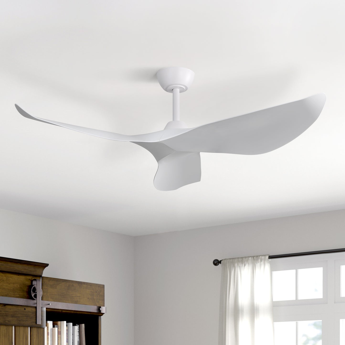 Transitional Curved ABS Ceiling Fan 52 inch
