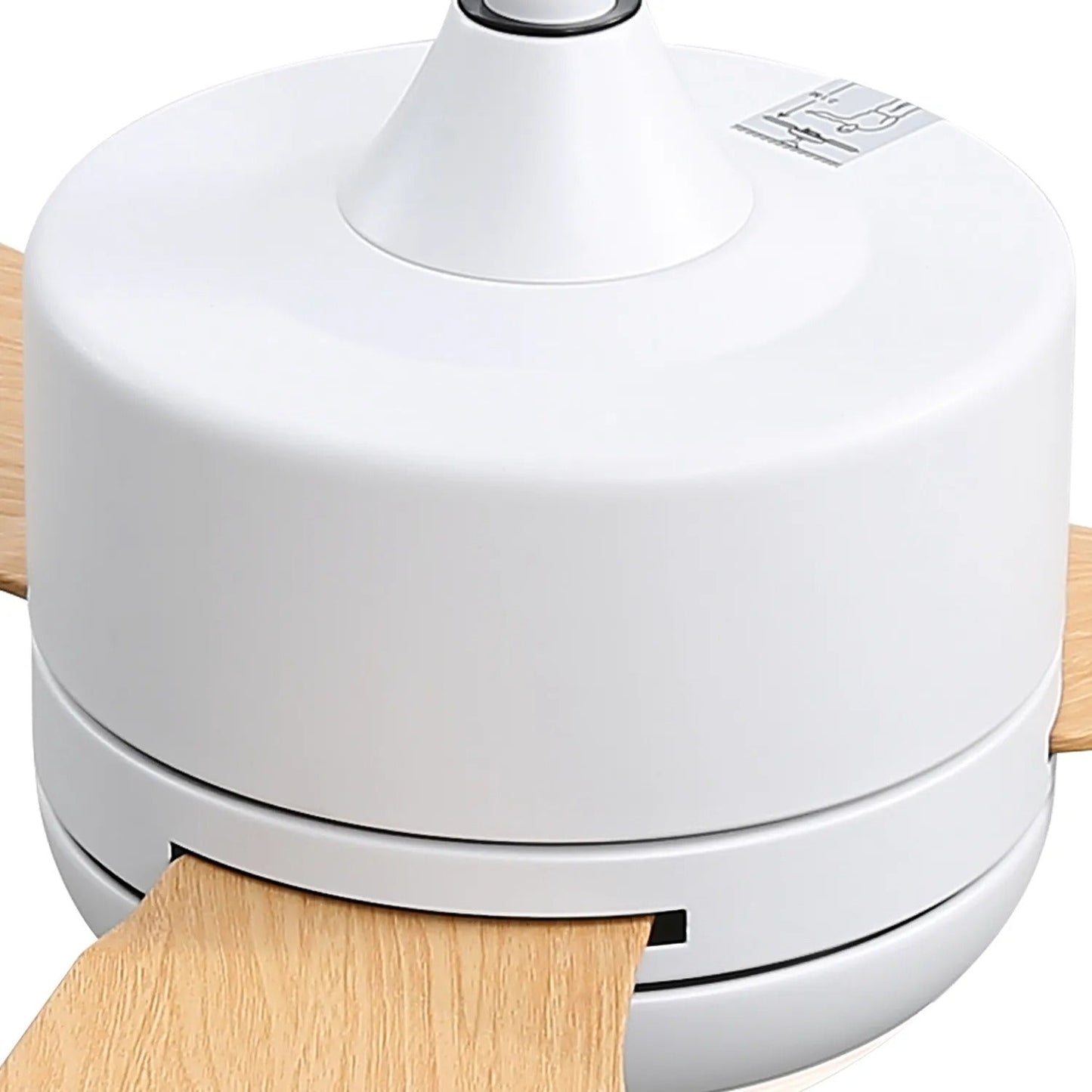 White With Light Wood Grain Blades