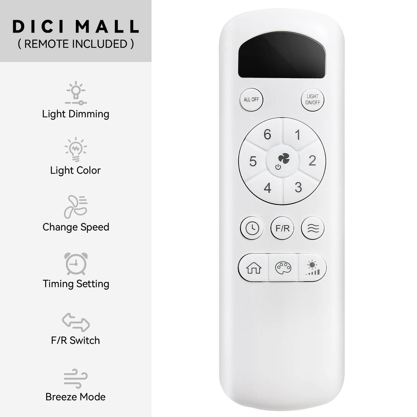 Hugger 52-Zoll-Deckenventilator mit LED-Licht
