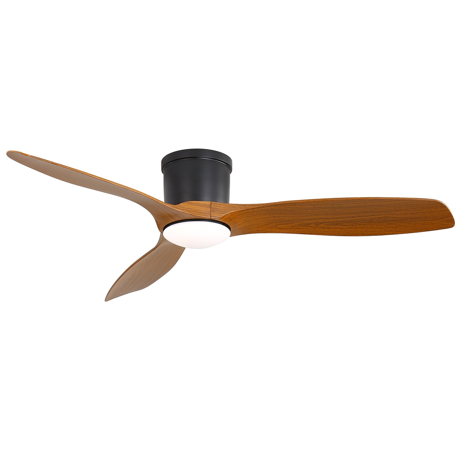 Sleek 52" Flush Mount Space Saving Smart APP & Remote Control 3-Blades Ceiling Fan with Light