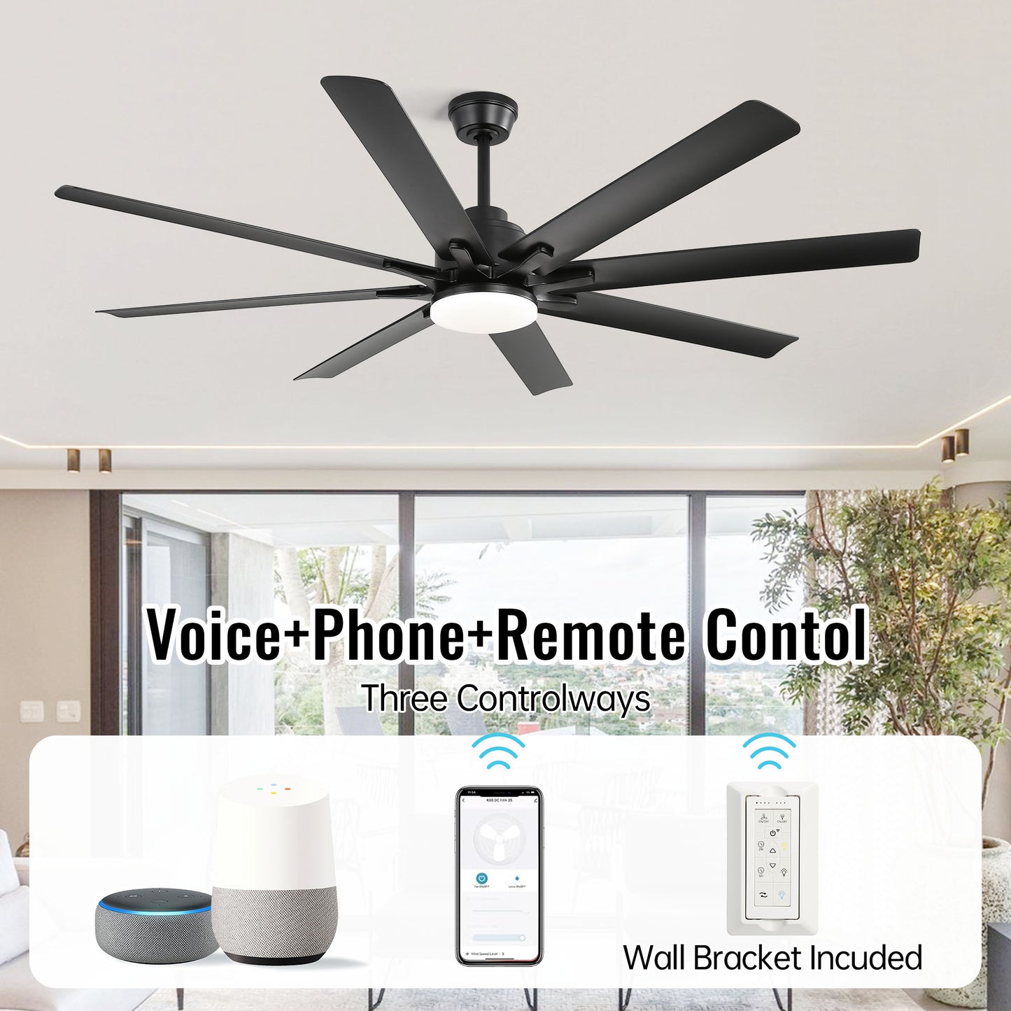 66″ ABS Blades Smart Ceiling Fan