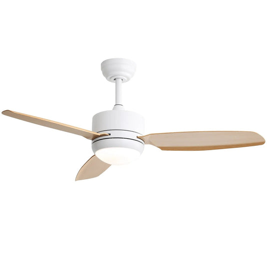 White With Light Wood Grain Blades