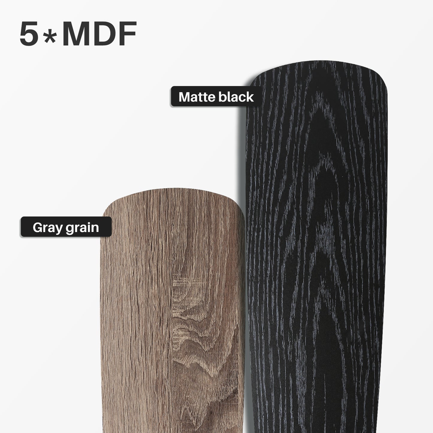Takfläkt i modern stil med lampa, 52 tum, svart och bruna blad 